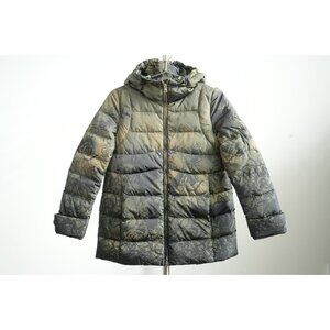 Prada Floral Camouflage Down Hooded Full Zip Puffer Jacket Size 38